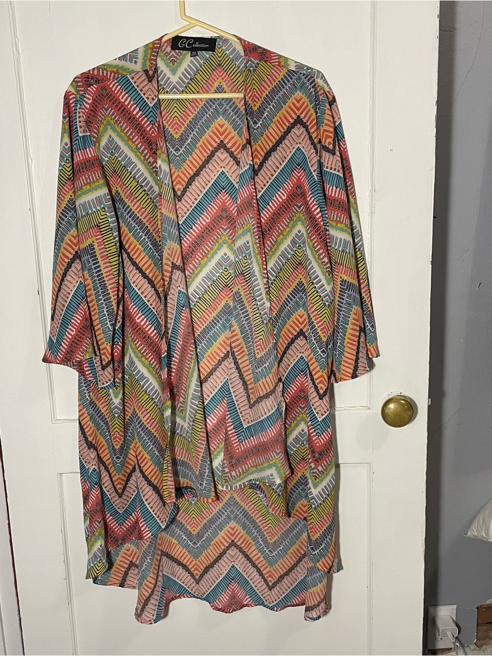 GG Collection Multicolor Striped Chevron Top - Yellow, Pink, Teal, Navy